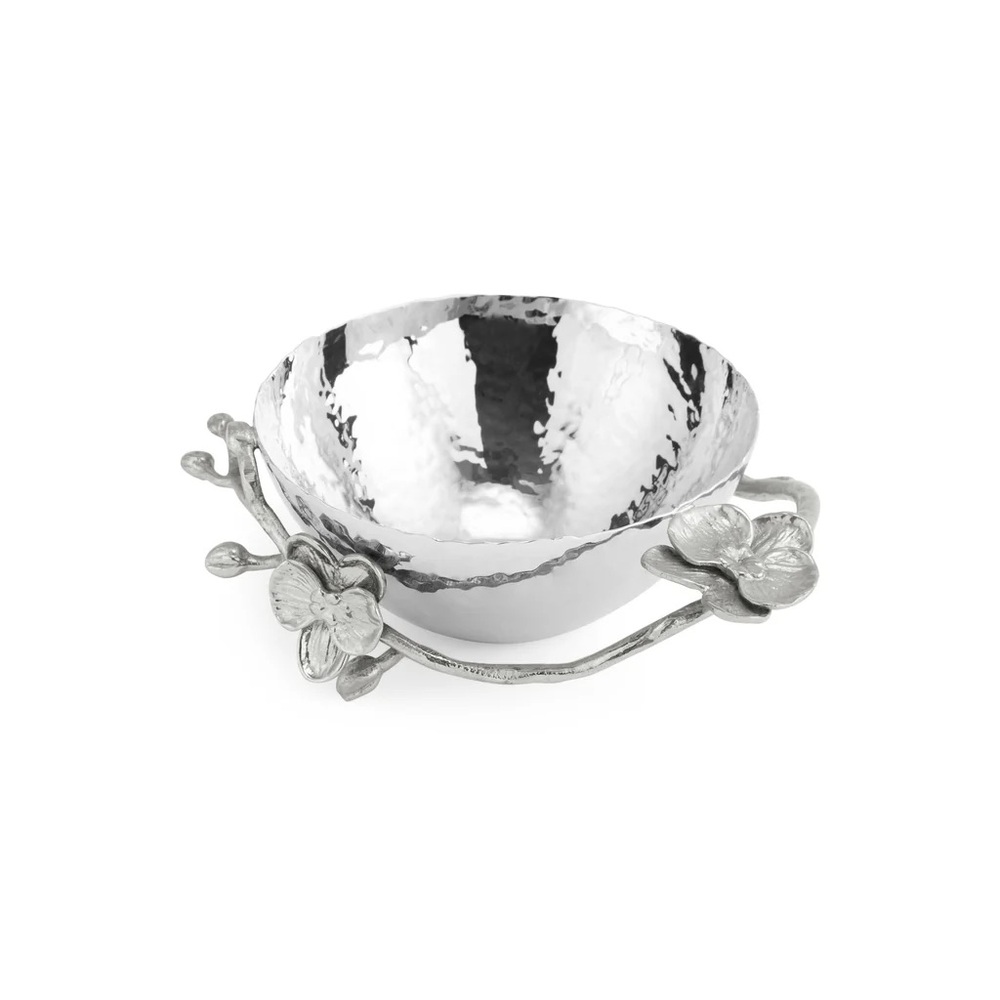 MICHAEL ARAM Silver White Orchid Small Nut Dish - signed, new no box